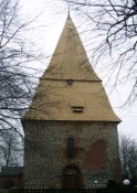 Eichenschindeln mit gleichen Breiten ( Kirchturm zu Gleschendorf)