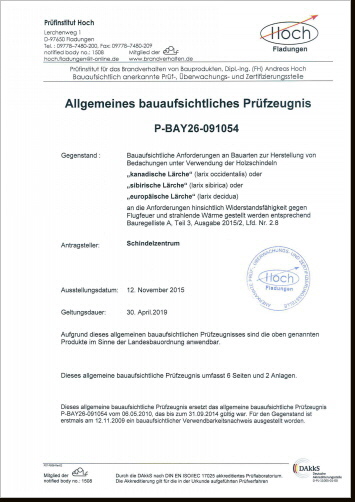 download bauaufsichtliches Prüfungszeugnis Lärchenschindeln download bauaufsichtliches Prüfungszeugnis Lärchenschindeln