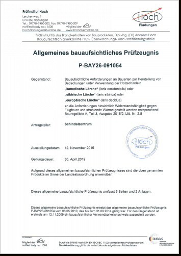 download bauaufsichtliches Prüfungszeugnis Lärchenschindeln